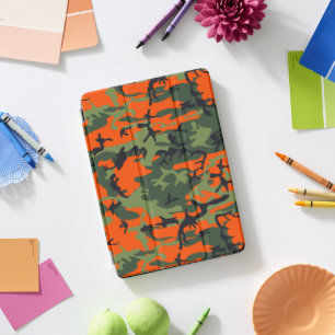Orange and Green Camouflage, Military, Army iPad Pro Cover