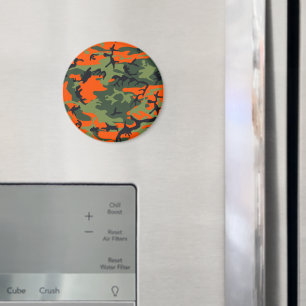 Orange and Green Camouflage, Military, Army Magnet
