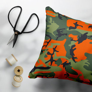 Orange and Green Camouflage, Military, Army Pet Bed
