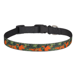 Orange and Green Camouflage, Military, Army Pet Collar