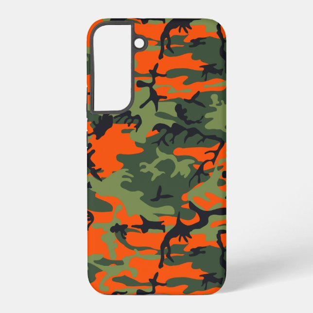 Orange and Green Camouflage, Military, Army Samsung Galaxy Case (Back)