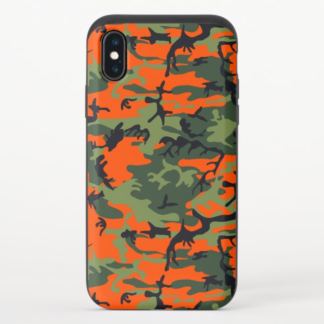Orange and Green Camouflage, Military, Army Uncommon iPhone Case (Back)