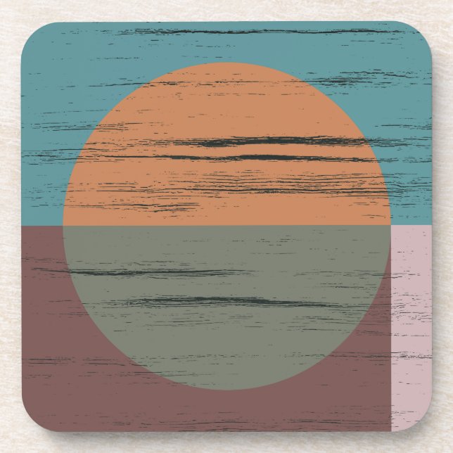 Orange And Green Circle Beverage Coaster (Front)