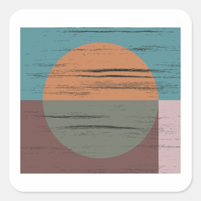Orange And Green Circle Square Sticker (Front)