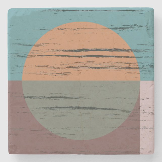 Orange And Green Circle Stone Coaster (Front)