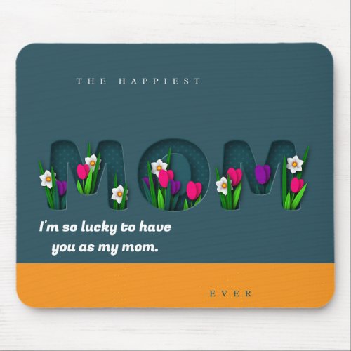 orange and green flower lovely mom mouse pad