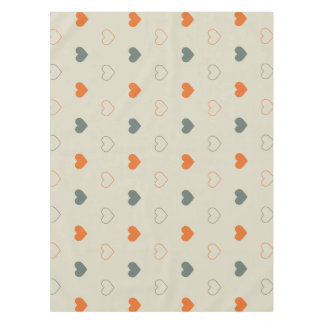 Orange and Green Heart Grid Pattern Tablecloth