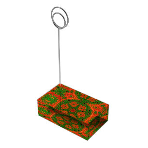 Orange and Green Kaleidoscope Table Card Holder