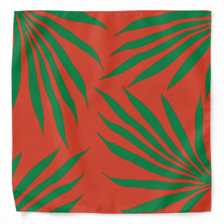 orange and green leaf Tribal African head wrap Bandana