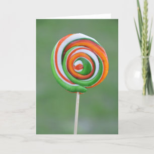 Orange and green lollipop card