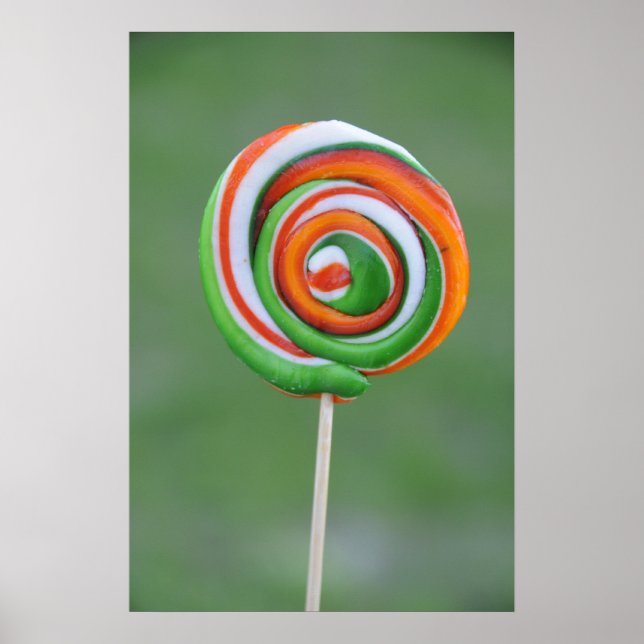 Orange and green lollipop poster (Front)