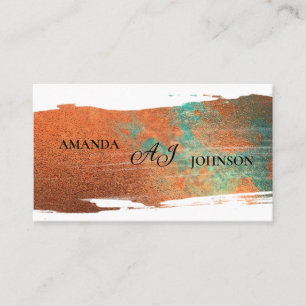 Orange and Green Minimalist Modern Professional   Business Card