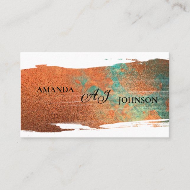 Orange and Green Minimalist Modern Professional   Business Card (Front)