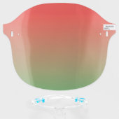 Orange and green ombre gradient face shield (Front w/Glasses)