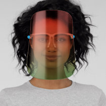 Orange and green ombre gradient face shield