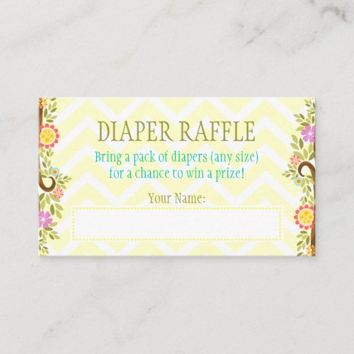 Orange and Green Owls - Diaper Raffle Ticket Business Card Templates