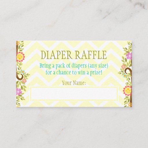 Customizable Orange and Green Owls - Diaper Raffle Ticket Business Card Templates