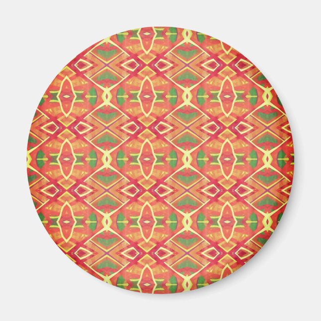 Orange and green pattern magnet (Front)
