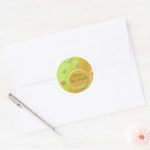 Orange and Green Polka Dot 1.5" Round Sticker (Envelope)