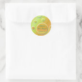 Orange and Green Polka Dot 1.5" Round Sticker (Bag)