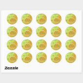 Orange and Green Polka Dot 1.5" Round Sticker (Sheet)