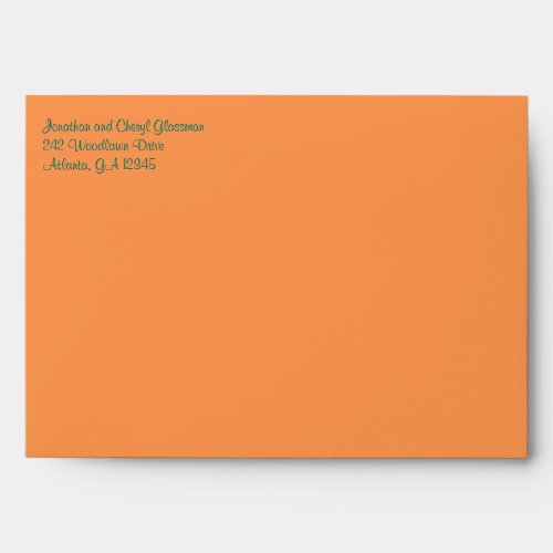 Orange and Green Polka Dot Envelope for 5x7 Size