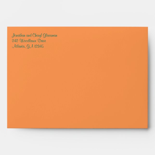Orange and Green Polka Dot Envelope for 5"x7" Size (Front)