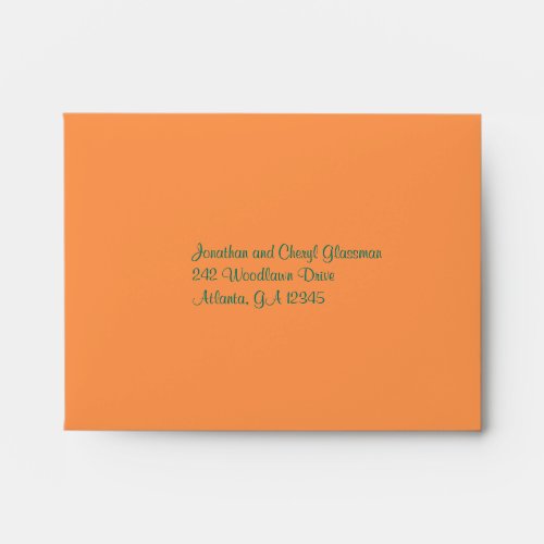 Orange and Green Polka Dot Envelope for RSVP Card