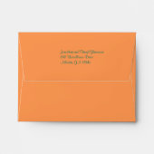 Orange and Green Polka Dot Envelope for RSVP Card (Back (Top Flap))