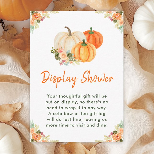 Orange and Green Pumpkins Baby Display Shower Enclosure Card (Creator Uploaded)