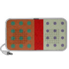 Orange and green Purple and pistachio red speakers