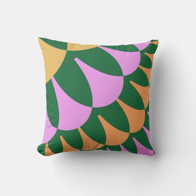 Orange and Green Scales Throw Pillow (Front)