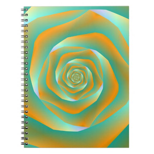 Orange and Green Spiral Rose Notebook