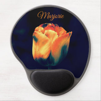 Orange and Green Tulip *Personalize* Gel Mouse Pad