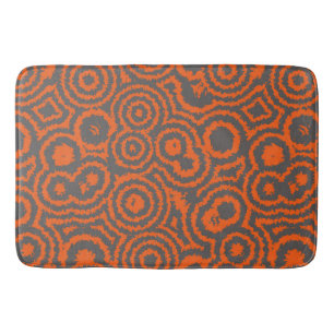 orange and grey abstract  bath mat