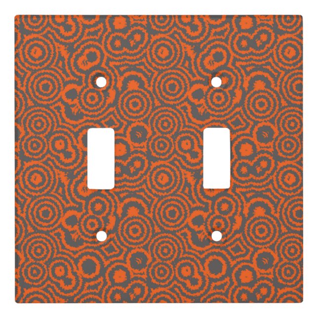 orange and grey abstract  light switch cover (Front)