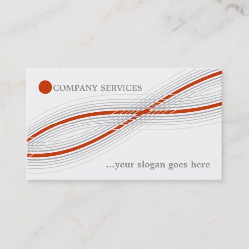 Orange and grey crossed curved lines and circle business card