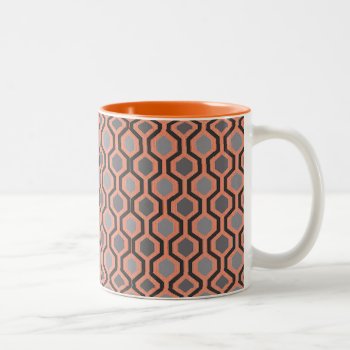 Orange And Grey Modern Geometric Two-tone Coffee Mug by Pizazzed at Zazzle