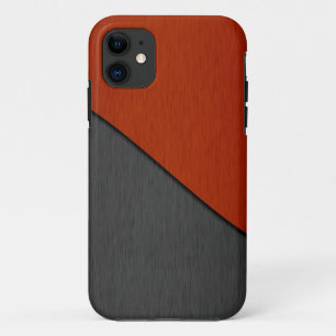 Orange and Grey Stainless Steel Metal iPhone 11 Case