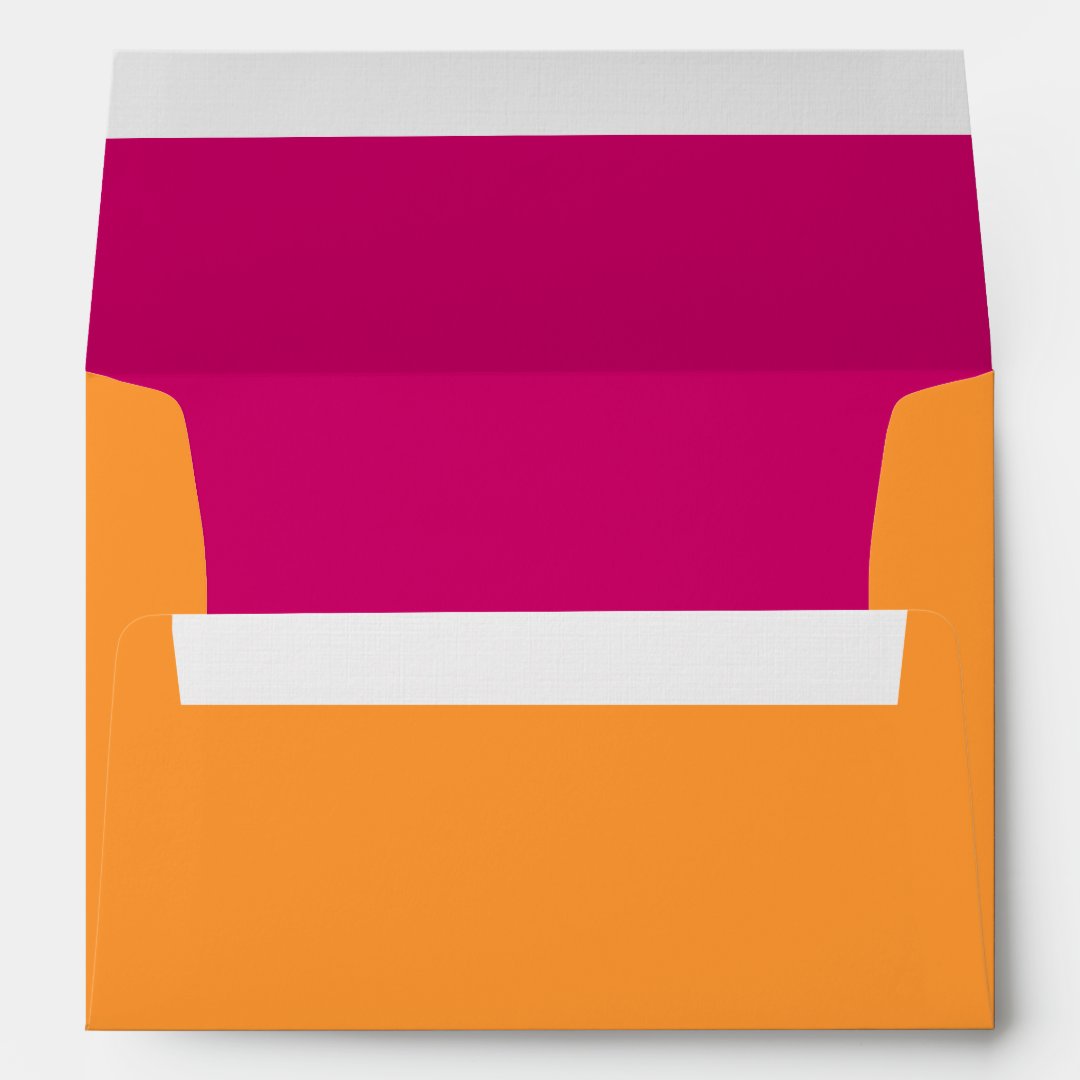 Orange and Hot Pink A-7 Envelope | Zazzle