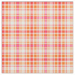 Orange and Hot Pink Fashion Plaid Fabric