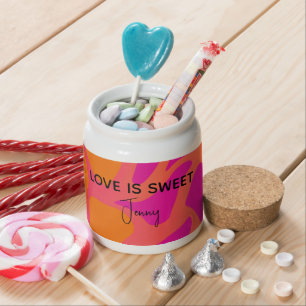Orange and Hot Pink Gradient Candy Jar