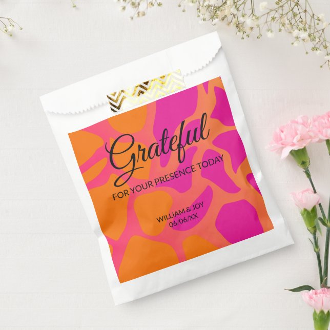 Orange and Hot Pink Gradient Grateful Favor Bag (Sealed)