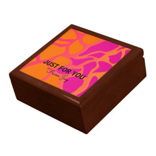 Orange and Hot Pink Gradient Just For You Brown Gift Box
