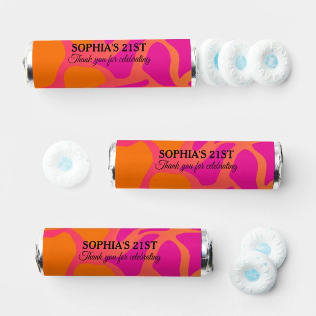 Orange and Hot Pink Gradient Sophia's 21st Breath Savers® Mints (Assorted)