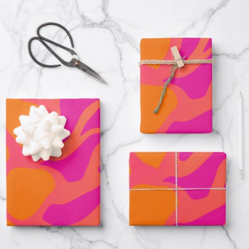 Orange and Hot Pink Gradient Wrapping Paper 