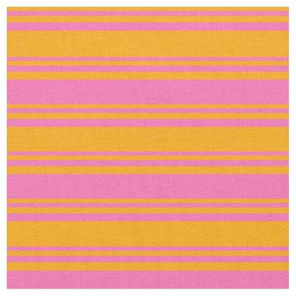 Hot Pink and Orange Stripe Fabric Zazzle