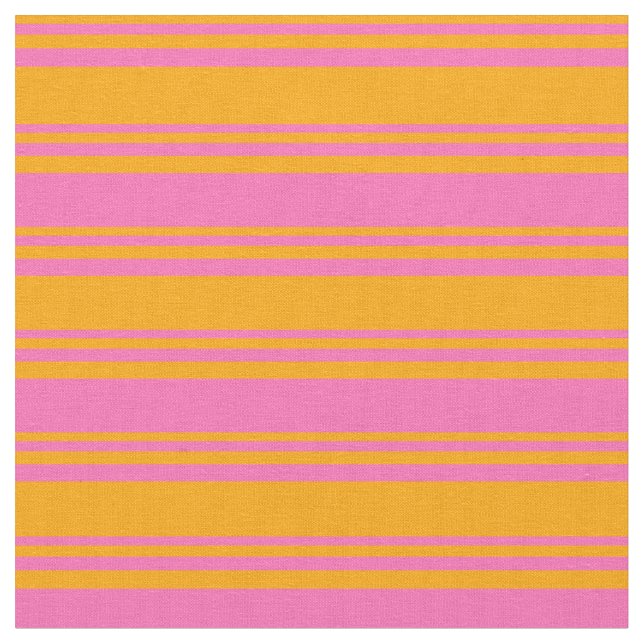 Orange and Hot Pink Lines Fabric (Close Up)