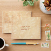 Orange and Ivory Floral A2 Envelope for RSVP Cards (Desk)