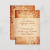 Orange and Ivory Floral Reception Enclosure Card (Front/Back)